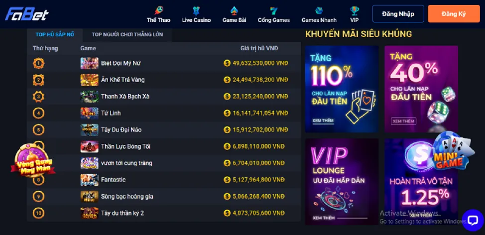 Chính sách khuyến mãi và tiền thưởng 77win9 app